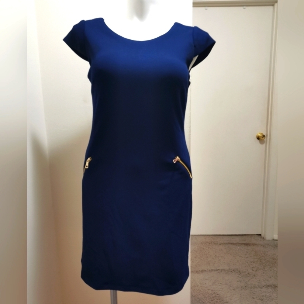 CHETTA B NAVY BLUE DRESS